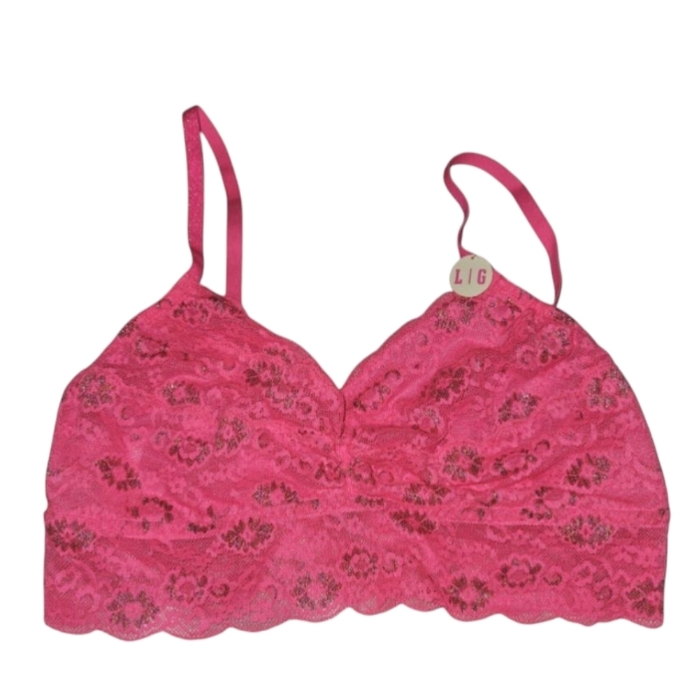 Victoria's Secret PINK Lace Bralette Sz L New
